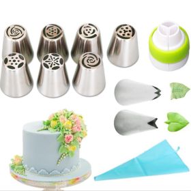 11pcs Russian Tulip Icing Piping Nozzles Tip Confectionery Flower Cream Nozzles Pastry Leaf Tips Cupcake Cake Decorating Tools