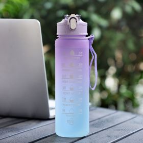 Large Capacity Sports Plastic Scale Water Bottle Portable Sports Bottle Portable Drinking Cup With Straw