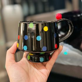 Creative Hand-painted Polka Dot Ceramic Mug Retro