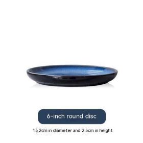 Blue Kiln Baked Gradient Ceramic Western Cuisine Plate Meal Tray Restaurant Dish Home Cutlery Plate