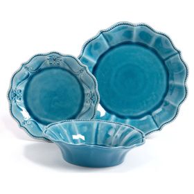 Paige 12-Piece Dinnerware Set, Denim