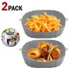 2 PCS Air Fryer Silicone Liners Reusable Air Fryer Silicone Pot Baking Tray Mat