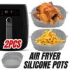 2 PCS Air Fryer Silicone Liners Reusable Air Fryer Silicone Pot Baking Tray Mat