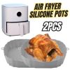 2 PCS Air Fryer Silicone Liners Reusable Air Fryer Silicone Pot Baking Tray Mat