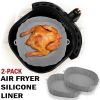 2 PCS Air Fryer Silicone Liners Reusable Air Fryer Silicone Pot Baking Tray Mat