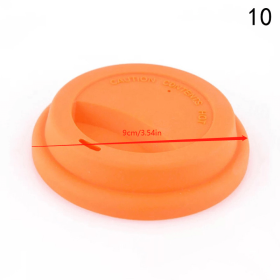 1pc Silicone Drinking Lid; Spill-Proof Cup Lids; Reusable Coffee Mug Lids; Coffee Cup Covers (Color: Tangerine)