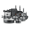 Easy Care Nonstick Cookware, 20 Piece Set, Grey, Dishwasher Safe