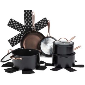 Nonstick 12-Piece Cookware Set, Rose Gold (actual_color: Blue)