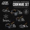 Nonstick 12-Piece Cookware Set, Gold