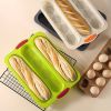 1pc; Silicone Baguette Pan; French Bread Baking Pan; Perforated 3 Loaves Baguettes Bakery Tray; Baking Tools; Kitchen Gadgets; Home Kitchen Items